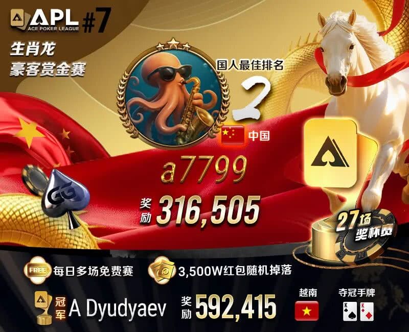【EV扑克】APL春节激战！茅人及三天两冠狂揽33W奖励，国人接连冲击决赛桌！